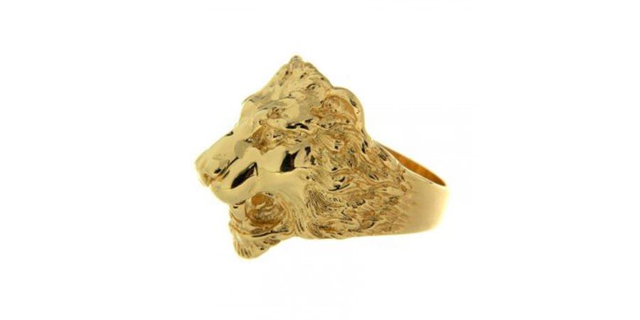 anillo de leon oro