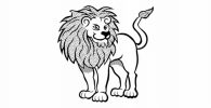 dibujos de leones leonas faciles